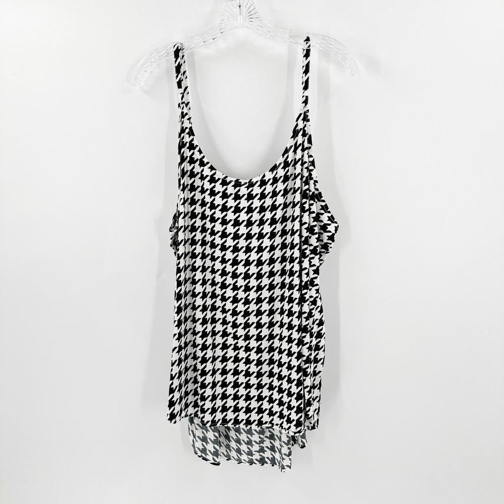 Women's Black and White Houndstooth Top - Picture 3 of 12